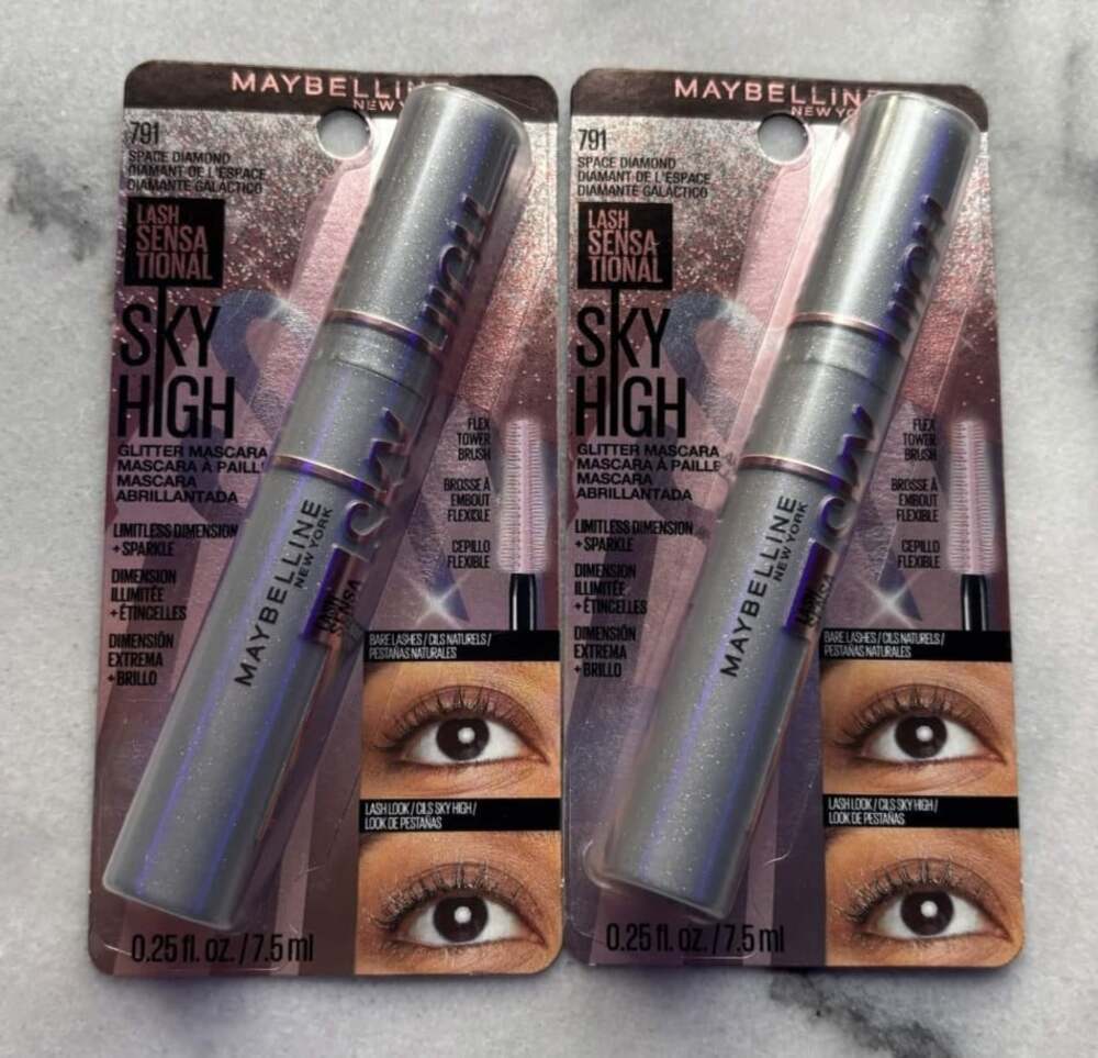 Maybelline Lash Sensational Sky High Glitter Mascara 791 Space Diamond Lot of 2
